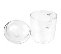 MOKKHNB Tasse en Verre à Main 700 Ml Couvercle, Verre d'Eau Vintage Transparent, Stable et Sécurisée, Adaptée pour Café et Boissons Chaudes à Domicile Restaurant