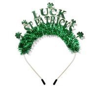 mokkia Bandeau pour la Saint-Patrick pour femme - Bandeau trèfle porte-bonheur - Vert - Accessoire irlandais - Cadeau de fête (motif A)