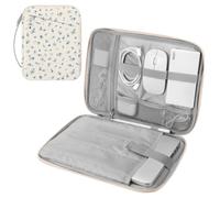 MoKo 13-14 Pouces Sacoche pour Ordinateur Portable avec poignée | Housse de transport pour ordinateur compatible avec MacBook Air 13" M5, MacBook Neo (A18 Pro), Galaxy Tab S10, Floral Bleu