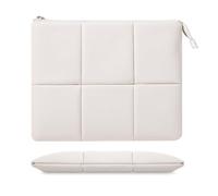 MoKo 13.3-14 Pouces Housse d’Ordinateur Portable gonflée avec MacBook Air 13'' M3 2024/2020/2019, MacBook Pro 14'' M3 2024/2023, MacBook Pro 13" M2/M1, Étui de Transport en Cuir PU, Beige