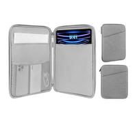 MoKo Housse de Protection Tablette 12.9 Pouce Compatible avec 13 Pouces iPad Pro M4 2024 OLED, 13 Pouces iPad Air M2 2024, MacBook Pro 13" M1 2016-2020, Sac de Transport avec Poche, Gris Clair