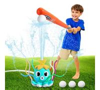 MoKo 2-en-1 Jouet d'Arrosage d'eau & Balle de Baseball pour Enfants, Octopus Jouet d'eau Extérieur pour Enfants pour Cour, Pelouse, Jardin et Piscine, Bleu Ciel