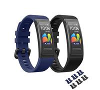 MoKo 2 Pack Bracelet Compatible avec Huawei Band 4 Pro/3/3 Pro, Bracelet Sport de Remplacement en Silicone Souple, Noir/Bleu Nuit