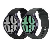 MoKo 2 Pack Bracelet Robuste Compatible avec Samsung Galaxy Watch 7 FE 6 5 4 40mm 44mm/Watch 6 Classic 43mm 47mm/5 Pro 45mm/4 Classic 42mm 46mm, Bracelet de Sport de Remplacement en Silicone, N+EG