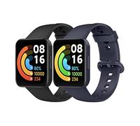 MoKo 2 Pack Bracelets Compatible avec Redmi Watch 2 Lite/Xiaomi Poco Watch, Bracelet de Montre de Remplacement Réglable en Silicone Souple, Noir/Bleu Nuit