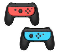 MoKo 2 Pack Manette de Jeu Grips Compatible avec Nintendo Switch, Kit de Manette Contrôle en ABS Poignée Joy-Con Manette Contrôleur avec Paume Incurvée Réduisant Fatigue pour Switch Joy-Con - Noir