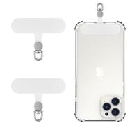 MoKo 2 pack table temple téléphone, Patte de longe de téléphonie à 360 ° tournante, pièce de remplacement de sangle de téléphone en polyester avec anneau givré en métal, Blanc