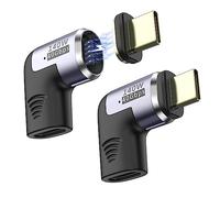 MoKo 2 Pièces Adaptateur Magnétique, Connecteur Magnétique USB Type-C à 24 Broches avec PD 140W Charge Rapide 40Gbps Sortie Vidéo 8K@60Hz pour Thunderbolt 3 MacBook Pro/Air, Steam Deck, PSVR, Coude