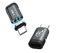 MoKo 2 Pièces Adaptateur Magnétique, Connecteur Magnétique USB Type-C à 24 Broches avec PD 240W Charge Rapide 40Gbps Sortie Vidéo 8K@60Hz pour Thunderbolt 3 MacBook Pro/Air, Steam Deck, PSVR, Droit