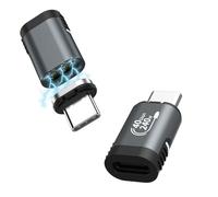 MoKo 2 Pièces Adaptateur Magnétique, Connecteur Magnétique USB Type-C à 24 Broches avec PD 240W Charge Rapide 40Gbps Sortie Vidéo 8K@60Hz pour Thunderbolt 3 MacBook Pro/Air, Steam Deck, PSVR, Droit