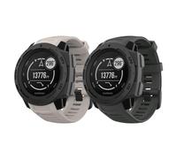 MoKo 2 Pièces Bracelet Compatible avec Garmin Instinct/Instinct Solar/Tactical/Instinct 2, 4.92"-7.87" (125-200 mm) Bracelet de Remplacement en Silicone Souple, Gris Graphite/Toundra