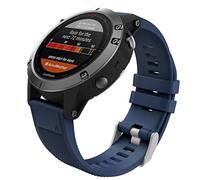 MoKo 22mm Bracelet Compatible avec Garmin Fenix 5/5 Plus/Fenix 6/6 Pro/Forerunner 935/945/Approach S60/S62/Quatix 5/Garmin Instinct, Quick Fit Bande de Remplacement en Silicone - Bleu Nuit