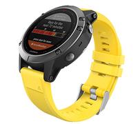 MoKo 22mm Bracelet Compatible avec Garmin Fenix 5/5 Plus/Fenix 6/6 Pro/Forerunner 935/945/Approach S60/S62/Quatix 5/Garmin Instinct, Quick Fit Bande de Remplacement en Silicone - Jaune