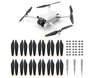 MoKo 24 Pièces Hélices Mini 3 Pro en PC, Hélices de Drone à Faible Bruit pour DJI Mini 4/3 Pro et Un Set de Rechange avec 36 vis et 3 Tournevis, Accessoires de Drone, Noir