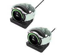 MoKo 2P Support de Chargeur Compatible avec Samsung Galaxy 8 7 6 5 40mm 44mm/8 Classic 46mm/Ultra 47mm/6 Classic 43mm 47mm/5 Pro, Support de Station d'accueil en Silicone avec Base Antidérapante, Noir