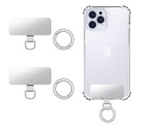 MoKo 2pcs Phone Tether Tab, Tabs de lanières de téléphone portable en inoxydable,onglets Tether de connecteur de sangle de téléphone pour la plupart des étuis de téléphone à couverture complète,Argent