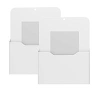 MoKo 2PCS Pot à Crayon Magnétique, A4 Porte-Marqueur avec Grande Capacité en Plastique, Organisateur de Rangement pour Stylo Fournitures, Support Crayon pour Réfrigérateur Bureau Classe Maison - Blanc