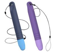 MoKo 2PCS Stylet pour Enfant en Silicone avec Attaches Anti-Roulement, Compatible avec Téléphones, Tablettes, Android, iPhone, iPad, Kindle Fire - Bleu & Violet