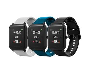 MoKo 3 Pack Bracelets Compatible avec Amazfit Active/Active 2/GTS/GTS 2/2 Mini/2e/3/4/4 Mini/Bip 3/3 Pro/Bip U/U Pro/GTR Mini/42mm, 20mm Bracelet Sport en Silicone Souple pour Femmes Hommes, G+BF+N