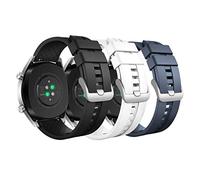 MoKo 3 Pack Bracelets Compatible avec Huawei Watch GT 5/5 Pro 46mm/GT 4 46mm/GT 3/3 Pro/GT/GT 2/2 Pro/2e/Watch 4/4 Pro/3/3 Pro, 22mm Bracelet Sport en Silicone Souple pour Hommes Femmes, N/B/BN