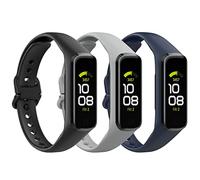 MoKo 3 Pack Bracelets Compatible avec Samsung Galaxy Fit 2, Bracelet de Montre de Remplacement en TPE, Noir/Gris Clair/Bleu Foncé