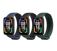 MoKo 3 Pack Bracelets de Montre Compatible avec Xiaomi Redmi Smart Band Pro, Bracelet de Sport de Remplacement en TPU pour Hommes Femmes, Noir/Encre Bleu/Vert Foncé