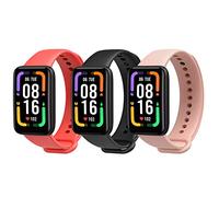MoKo 3 Pack Bracelets de Montre Compatible avec Xiaomi Redmi Smart Band Pro, Bracelet de Sport de Remplacement en TPU pour Hommes Femmes, Noir/Rouge/Rose