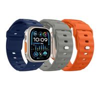 MoKo 3Pcs Bracelet Océan Compatible Apple Watch Ultra2 49mm 46mm 45mm 44mm 42mm pour les Hommes et les Femmes,Bande de Remplacement en Silicone pour iWatch Serie 10 9 8 7 6 5 4 3 SE Ultra 2 1,B&O&P