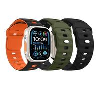 MoKo 3Pcs Bracelet Océan Compatible Apple Watch Ultra 3/2/1 49mm,S11/S10 46mm,9/8/7 45mm,SE3/SE2/SE/6/5/4 44mm,3/2/1 42mm,Bande de Remplacement en Silicone pour les Hommes et les Femmes,3PiècesA