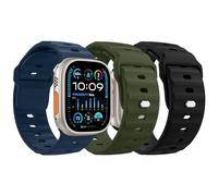 MoKo 3Pcs Bracelet Océan Compatible Apple Watch Ultra2 49mm 46mm 45mm 44mm 42mm pour les Hommes et les Femmes,Bande de Remplacement en Silicone pour iWatch Serie 10 9 8 7 6 5 4 3 SE Ultra 2 1,N&V&B