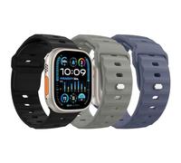 MoKo 3Pcs Bracelet Océan Compatible Apple Watch Ultra2 49mm 46mm 45mm 44mm 42mm pour les Hommes et les Femmes,Bande de Remplacement en Silicone pour iWatch Serie 10 9 8 7 6 5 4 3 SE Ultra 2 1,N&B&P