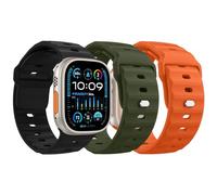 MoKo 3Pcs Bracelet Océan Compatible Apple Watch Ultra2 49mm 46mm 45mm 44mm 42mm pour les Hommes et les Femmes,Bande de Remplacement en Silicone pour iWatch Serie 10 9 8 7 6 5 4 3 SE Ultra 2 1,N&O&V
