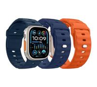 MoKo 3Pcs Bracelet Océan Compatible Apple Watch Ultra 3/2/1 49mm,S11/S10 46mm,9/8/7 45mm,SE3/SE2/SE/6/5/4 44mm,3/2/1 42mm,Bande de Remplacement en Silicone pour les Hommes et les Femmes,M&B&O