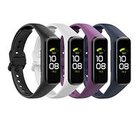 MoKo 4 Pack Bracelets Compatible avec Samsung Galaxy Fit 2, Bracelet de Montre de Remplacement en TPE, Noir/Blanc/Violet/Bleu Foncé