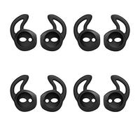 MoKo 4 Pièce Étui/Skin Compatible avec AirPods/EarPods, Crochet d'oreille Remplaçable en Silicone Souple, Antidérapant et Anti-Perte, Accessoire de l'Écouteur, Parfait pour Sport - Noir
