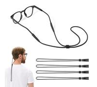 MoKo 4PCS Sangle Ajustable pour Lunettes de Soleil, Cordons à Lunettes Autour du Cou, Sangles de Lunettes Retenue de Lunettes de Soleil Antidérapant Lunettes de Vue pour Hommes et Femmes, Noir