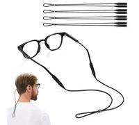 MoKo 4PCS Sangle Ajustable pour Lunettes de Soleil, Cordons à Lunettes en Silicone, Sangles de Lunettes Retenue de Lunettes de Soleil Antidérapant Lunettes de Vue pour Hommes et Femmes, Noir