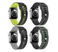 MoKo 4Pièces Bande Océan Compatible avec Apple Watch Ultra 3/2/1 49mm,S11/S10 46mm,9/8/7 45mm,SE3/SE2/SE/6/5/4 44mm,3/2/1 42mm, Bracelet en Silicone Réglable avec Connecteur Métallique, Multicolore H