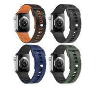 MoKo 4Pièces Bande Océan Compatible avec Apple Watch Ultra 3/2/1 49mm,S11/S10 46mm,9/8/7 45mm,SE3/SE2/SE/6/5/4 44mm,3/2/1 42mm, Bracelet en Silicone Réglable avec Connecteur Métallique, Multicolore G