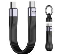 MoKo 5 Inch Short USB C Cable Keychain - 240W, 40Gbps, 8K@60Hz - USB 4.0 Compatible with Thunderbolt 4/3, Short USBC to USBC Cable Keychain for iPhone 17/16/15, iPad, Samsung Galaxy - Supports OTG
