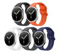MoKo 5 Pack Bracelet de Sport pour Samsung Galaxy Watch 8 40mm 44mm/Galaxy Watch 8 Classic 46mm, Bracelet de Remplacement en Silicone Souple pour Homme Femme, M/L, Multicolore D