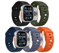 MoKo 5Pcs Bracelet Océan Compatible Apple Watch Ultra 3/2/1 49mm,S11/S10 46mm,9/8/7 45mm,SE3/SE2/SE/6/5/4 44mm,3/2/1 42mm,Bande de Remplacement en Silicone pour les Hommes et les Femmes,D