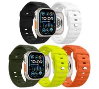 MoKo 5Pcs Bracelet Océan Compatible Apple Watch Ultra2 49mm 46mm 45mm 44mm 42mm pour les Hommes et les Femmes,Bande de Remplacement en Silicone pour iWatch Serie 10 9 8 7 6 5 4 3 SE Ultra 2 1,E