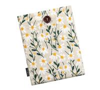 MoKo 6-7" Pagnière à Manches rembourrées de Marguerite brodées pour Kindle Colorsoft,Kindle Paperwhite 12th Gen 2024, Kindle 2022-2016, Kindle Pouch for Oasis/Voyage/Kobo eReader, Marguerite Blanche