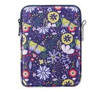 MoKo 6-7 Pouces Sac à Manches Kindle, Housse Protection en Nylon Compatible avec Kindle Colorsoft, Kindle Paperwhite 12th Gen 2024, Kindle 2024-2016, Fire 8/7, Kindle Oasis E-Reader, Fleurs colorées
