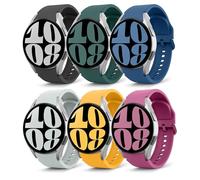 MoKo 6 Pack Bracelets Compatible avec Samsung Galaxy Watch 7 FE 6 5 4 40mm 44mm/Watch 6 Classic 43mm 47mm/5 Pro 45mm/4 Classic 42mm 46mm, Bracelet Sport en Silicone Souple, Multicolore A