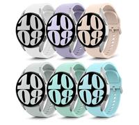 MoKo 6 Pack Bracelets Compatible avec Samsung Galaxy Watch 7 FE 6 5 4 40mm 44mm/Watch 6 Classic 43mm 47mm/5 Pro 45mm/4 Classic 42mm 46mm, Bracelet Sport en Silicone Souple, Multicolore C