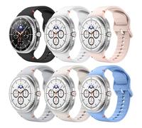 MoKo 6 Pack de Bracelets de Sport Compatibles pour Samsung Galaxy Watch 8 Band 40mm 44mm/Galaxy Watch 8 Classic 46mm, Bracelet Souple en Silicone sans écart pour Hommes et Femmes, M/L, Multicolor D