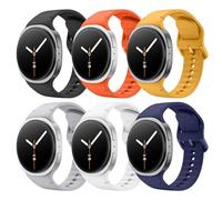 MoKo 6 Pièces Bracelets de Sport pour Samsung Galaxy Watch 8 (40mm 44mm) et Galaxy Watch 8 Classic (46mm), Bracelets de Remplacement en Silicone Souple pour Femmes et Hommes, M/L, Multicolor C