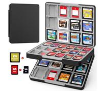 MoKo 60 Étui pour Cartes de Jeu pour Switch 2/3DS/3DSX/2DS/DSi, Boîte de Rangement Jeux Switch, Rangement Jeux avec 24 Fentes Carte 3DS & 36 Fentes Carte SD, Noir